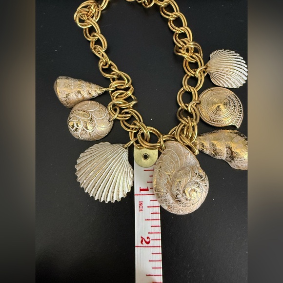 Vintage sea shell necklace with gold by Fernando Originals signed - Picture 10 of 10